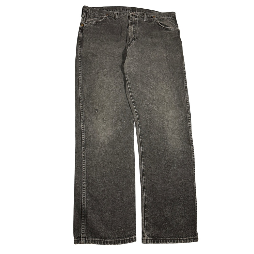 VTG Wrangler Jeans Mens *36x31 Black Denim Cowboy Cut Made in USA 90s 13MWZWK